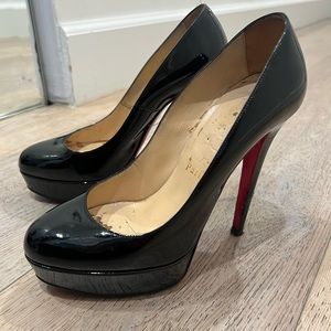 Christian Louboutin Bianca 140 Patent Calf in Black, size 37